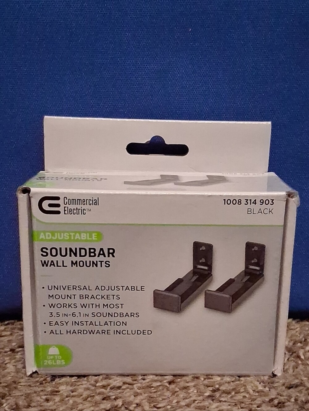 Commercial Electric Universal Adjustable Soundbar Wall Mounts